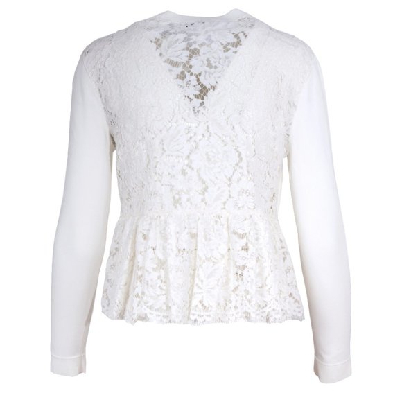Valentino Cardigan with Back Lace Detail - White - Picture 2 of 3